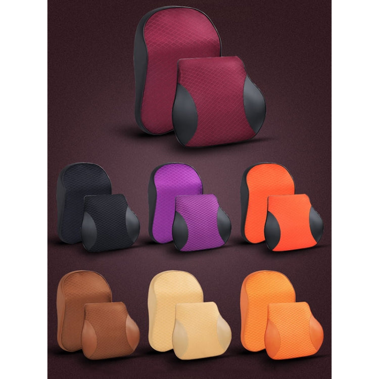 Four Seasons Breathable Memory Foam Car Neck Pillow Polyester Headrest (Coffee) - Seat Accessories by PMC TechLife | Online Shopping South Africa | PMC TechLife | Buy Now Pay Later Mobicred