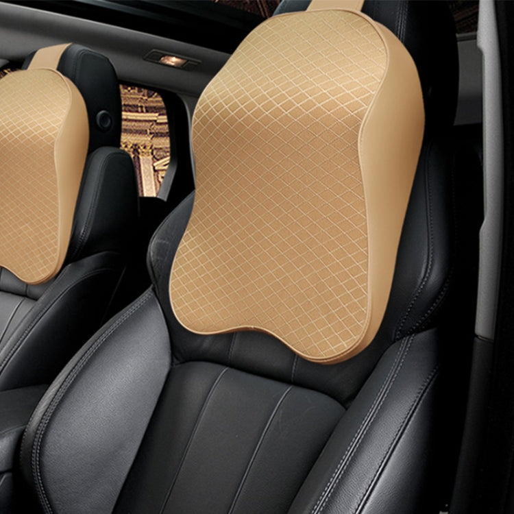 Four Seasons Breathable Memory Foam Car Neck Pillow Polyester Headrest (Beige) - Seat Accessories by PMC TechLife | Online Shopping South Africa | PMC TechLife | Buy Now Pay Later Mobicred