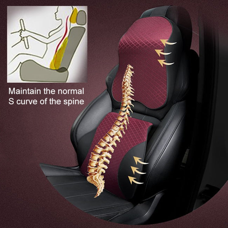Four Seasons Breathable Memory Foam Car Lumbar Pillow Polyester Pillow (Coffee) - Seat Accessories by PMC TechLife | Online Shopping South Africa | PMC TechLife | Buy Now Pay Later Mobicred