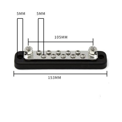 10 Way Power Distribution Bus Bar 10-bit Single Distribution Box for Car / RV / Boat - Booster Cable & Clip by PMC Jewellery | Online Shopping South Africa | PMC Jewellery