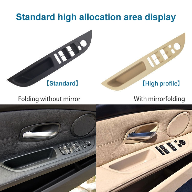 Car Left Front Door Window Lift Switch Trim Panel 51416983705 for BMW E60 2008-2010, Left Driving High Configuration Version (Beige) - Car Interior Mouldings by PMC Jewellery | Online Shopping South Africa | PMC Jewellery | Buy Now Pay Later Mobicred