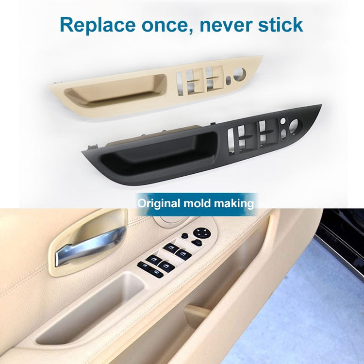 Car Left Front Door Window Lift Switch Trim Panel 51416983705 for BMW E60 2008-2010, Left Driving High Configuration Version (Beige) - Car Interior Mouldings by PMC Jewellery | Online Shopping South Africa | PMC Jewellery | Buy Now Pay Later Mobicred