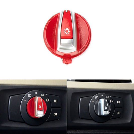 Car Headlight Switch Button Knob Cover Trim 6131 6932 796 for BMW X1 2009-2015, Left Driving(Red) - Car Switches by PMC Jewellery | Online Shopping South Africa | PMC Jewellery | Buy Now Pay Later Mobicred