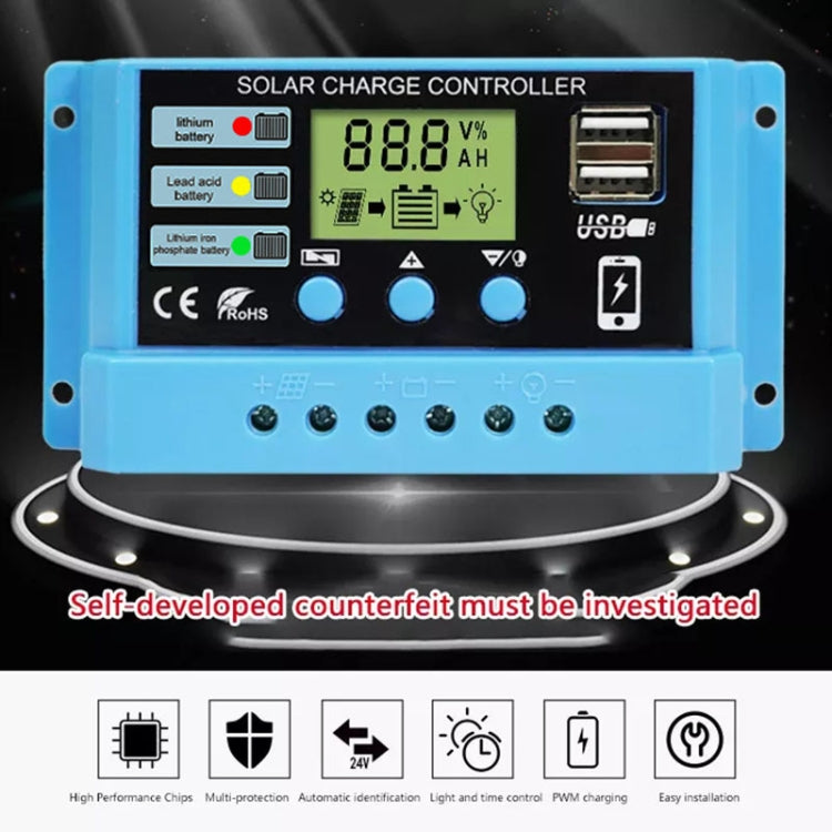 10A Solar Charge Controller 12V / 24V Lithium Lead-Acid Battery Charge Discharge PV Controller, with Indicator Light - Voltage Stabilizer by PMC Jewellery | Online Shopping South Africa | PMC Jewellery | Buy Now Pay Later Mobicred