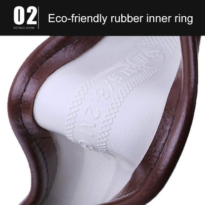 Universal Car Genuine Leather Pinhole Steering Wheel Cover, Diameter: 38cm(Brown) - Steering Wheel Accessories by PMC Jewellery | Online Shopping South Africa | PMC Jewellery | Buy Now Pay Later Mobicred