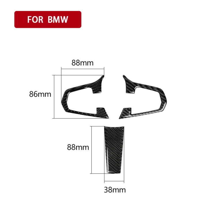 3 in 1 Car Carbon Fiber Solid Color Steering Wheel Button Decorative Sticker for BMW 5 Series G30 X3 G01, Left and Right Drive Universal - Car Interior Mouldings by PMC Jewellery | Online Shopping South Africa | PMC Jewellery | Buy Now Pay Later Mobicred