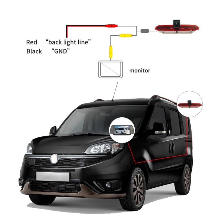 PZ472 Car Waterproof 170 Degree Brake Light View Camera for Fiat / Opel - Rear View Cameras by PMC Jewellery | Online Shopping South Africa | PMC Jewellery | Buy Now Pay Later Mobicred