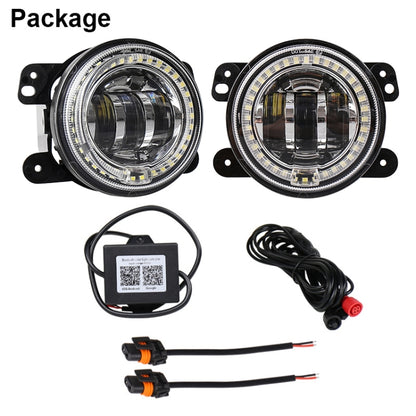 2 PCS DC12V-30V / 30W / 3A / 1440LM 12LEDs  4 inch Car LED Colorful Fog Light, Style: White Background (White Light) - Fog / Driving Lights by PMC Jewellery | Online Shopping South Africa | PMC Jewellery | Buy Now Pay Later Mobicred