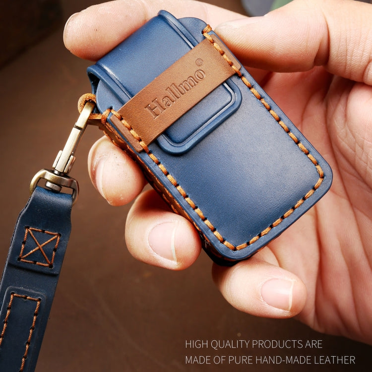 Hallmo Car Cowhide Leather Key Protective Cover Key Case for Honda Civic / Accord 4-button(Blue) - free shipping - PMC TechLife - Order now!