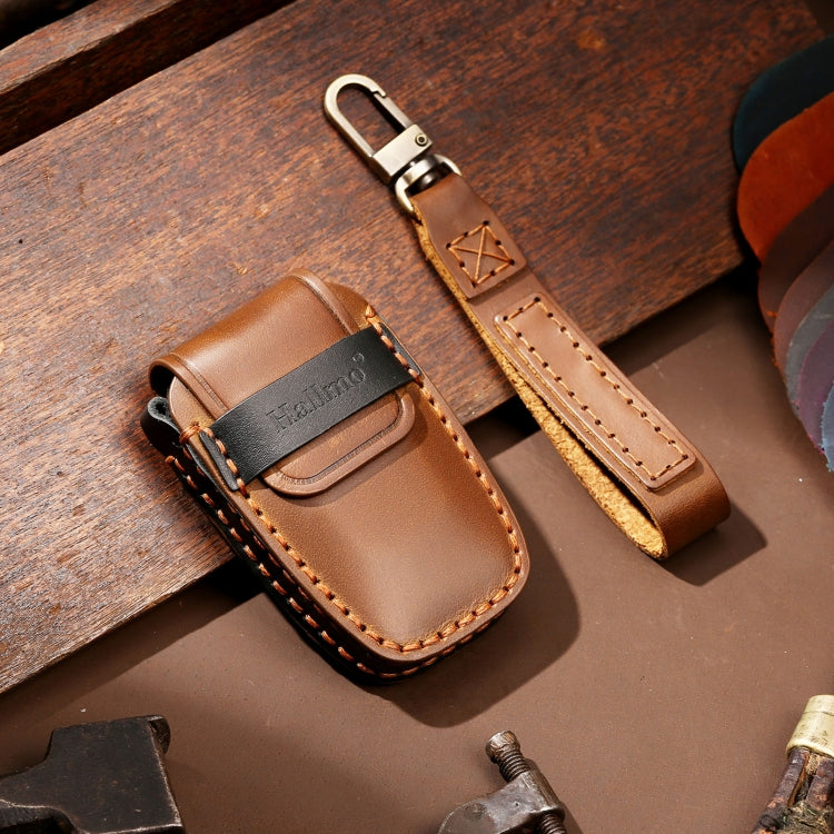 Hallmo Car Cowhide Leather Key Protective Cover Key Case for Toyota Corolla 2017 2-button(Brown) - free shipping - PMC TechLife - Order now!