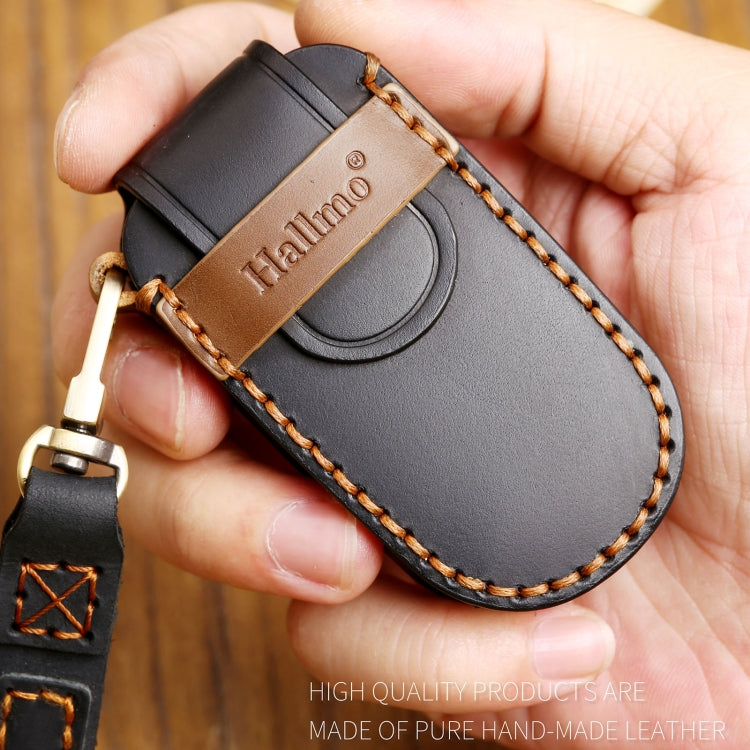 Hallmo Car Cowhide Leather Key Protective Cover Key Case for Jeep Compass(Blue) - free shipping - PMC TechLife - Order now!