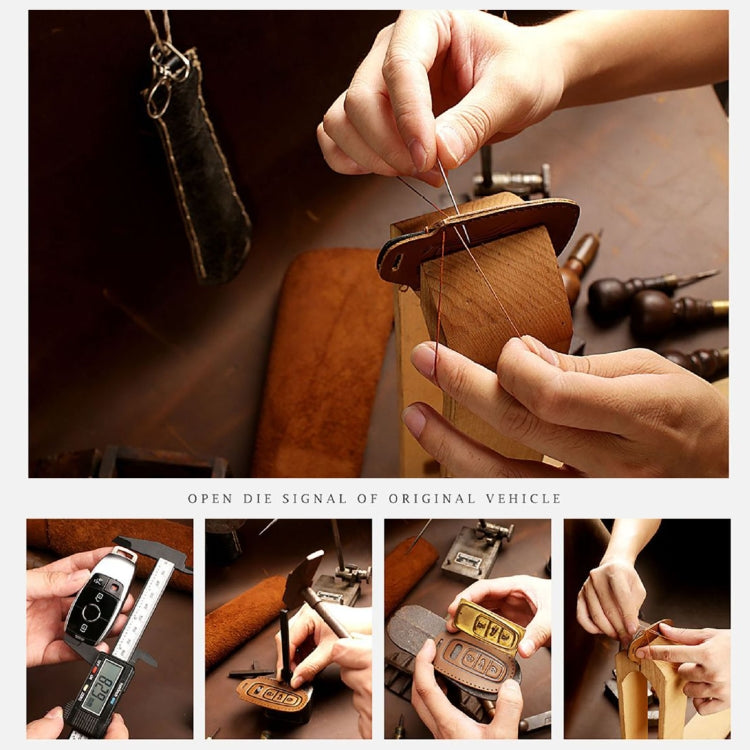 Hallmo Car Cowhide Leather Key Protective Cover Key Case for Jeep Compass(Blue) - free shipping - PMC TechLife - Order now!