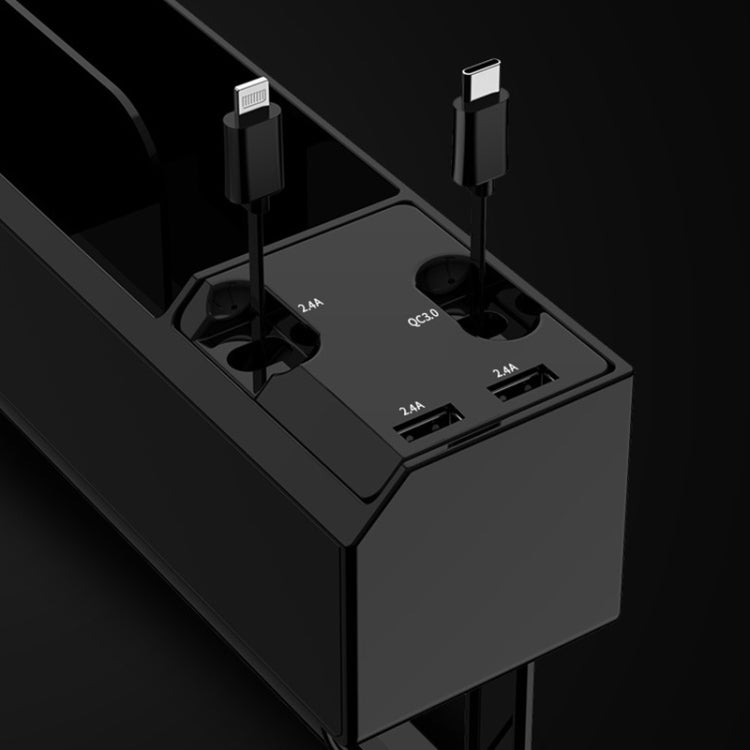 Micro USB + USB-C / Type-C + 8PIN Interface Car Multi-functional Cup Holder Seat Gap Side Storage Box - Stowing Tidying by PMC TechLife | Online Shopping South Africa | PMC TechLife | Buy Now Pay Later Mobicred