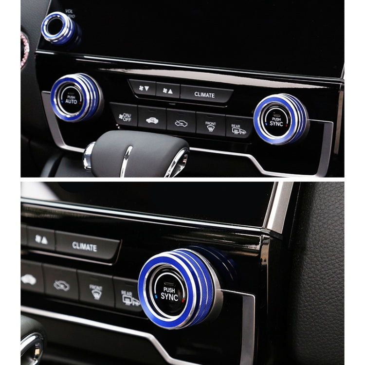 3 PCS Car Metal Air Conditioner Knob Case for Honda CR-V 2017-2021 (Blue) - Decoration Rings by PMC Jewellery | Online Shopping South Africa | PMC Jewellery | Buy Now Pay Later Mobicred