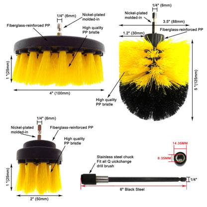 37 in 1 Floor Wall Window Glass Cleaning Descaling Electric Drill Brush Head Set - Sponges, Cloths & Brushes by PMC Jewellery | Online Shopping South Africa | PMC Jewellery | Buy Now Pay Later Mobicred