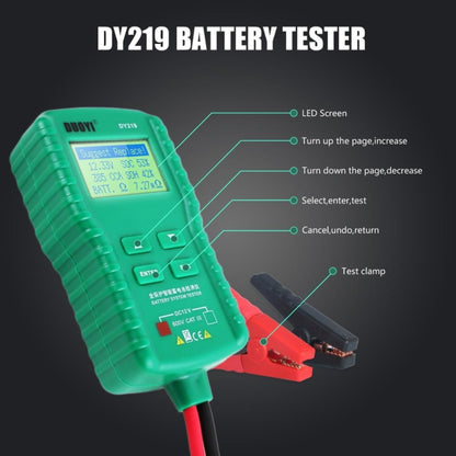 DUOYI DY219 Digital Battery Analyzer Car Fault Diagnostic Device Current and Voltage Detector - Electronic Test by DUOYI | Online Shopping South Africa | PMC Jewellery | Buy Now Pay Later Mobicred