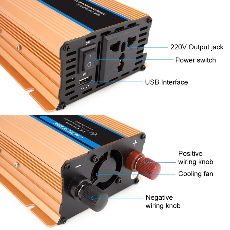 Carmaer Modified Sine Wave 24V to 220V 500W Car Multi-function Double Digital Display Inverter Household Power Converter - Modified Square Wave by PMC TechLife | Online Shopping South Africa | PMC TechLife | Buy Now Pay Later Mobicred