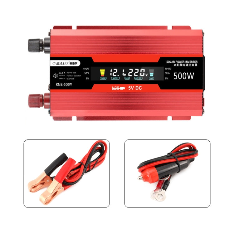 Carmaer US Plug 12V to 110V 500W Car LCD Display Inverter Household Power Converter - Modified Square Wave by PMC Jewellery | Online Shopping South Africa | PMC Jewellery | Buy Now Pay Later Mobicred