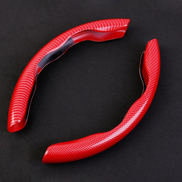 Car Universal Carbon Fiber Steering Wheel Cover (Red) - Steering Wheel Accessories by PMC TechLife | Online Shopping South Africa | PMC TechLife | Buy Now Pay Later Mobicred