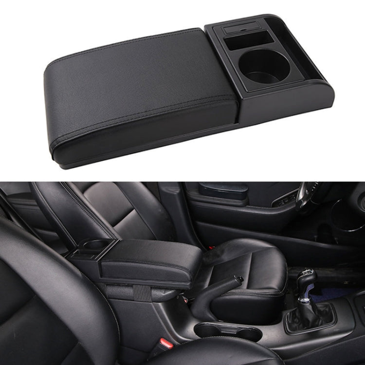 Car Multi-functional Dual USB Armrest Box Booster Pad, Microfiber Leather Straight Type (Black) - Seat Accessories by PMC Jewellery | Online Shopping South Africa | PMC Jewellery | Buy Now Pay Later Mobicred