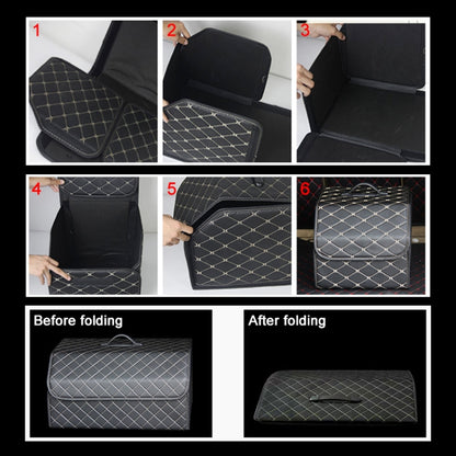 Car Trunk Foldable Storage Box, Rhombic Grid Large Size: 54 x 32 x 30cm (Coffee) - Stowing Tidying by PMC Jewellery | Online Shopping South Africa | PMC Jewellery | Buy Now Pay Later Mobicred