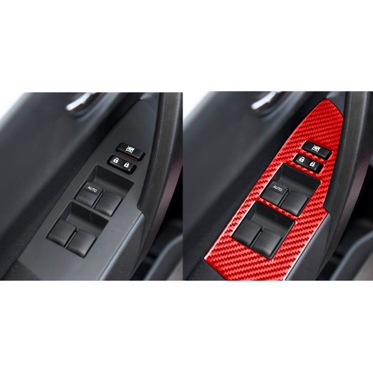 4 PCS / Set Carbon Fiber Car Lifting Decorative Sticker for Toyota Corolla 2014-2018,Left Drive (Red) - Car Interior Mouldings by PMC Jewellery | Online Shopping South Africa | PMC Jewellery | Buy Now Pay Later Mobicred