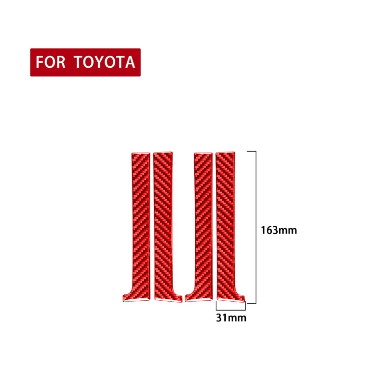 4 PCS / Set Carbon Fiber Car Inner Handle Decorative Sticker for Toyota Tundra 2014-2018,Left and Right Drive Universal(Red) - Car Interior Mouldings by PMC Jewellery | Online Shopping South Africa | PMC Jewellery | Buy Now Pay Later Mobicred