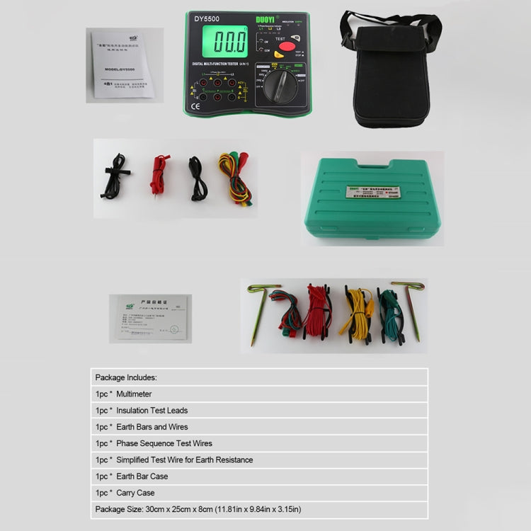 DUOYI DY5500 Car 4 in 1 Digital Multifunction Resistance Tester Insulation Earth Multimeter - Electronic Test by DUOYI | Online Shopping South Africa | PMC Jewellery | Buy Now Pay Later Mobicred