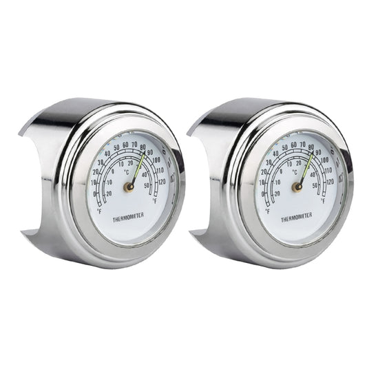 2 PCS Motorcycle 22-25mm Handlebar Thermometer (White) - Others by PMC Jewellery | Online Shopping South Africa | PMC Jewellery | Buy Now Pay Later Mobicred