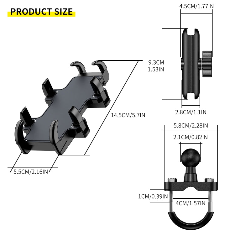 CS-1722A1 Motorcycle Handlebar Octopus Aluminum Alloy Phone Holder - Holder by PMC Jewellery | Online Shopping South Africa | PMC Jewellery | Buy Now Pay Later Mobicred