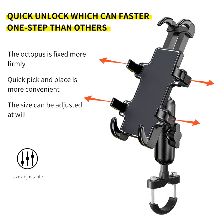 CS-1722A1 Motorcycle Handlebar Octopus Aluminum Alloy Phone Holder - Holder by PMC Jewellery | Online Shopping South Africa | PMC Jewellery | Buy Now Pay Later Mobicred