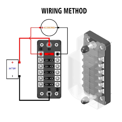 CS-978A1 FB1901 1 In 6 Out Independent Positive Negative Fuse Box without Fuse Piece for Auto Car Truck Boat - Fuse by PMC Jewellery | Online Shopping South Africa | PMC Jewellery | Buy Now Pay Later Mobicred