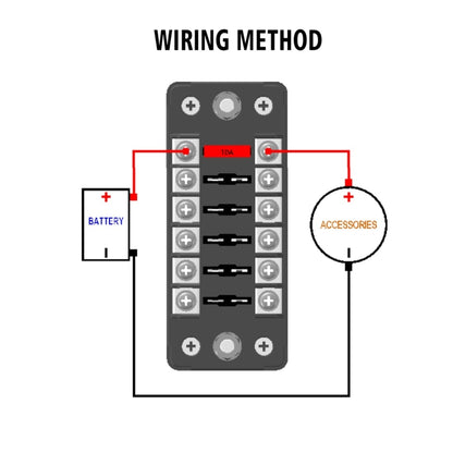 ZH-979A1 FB1903 1 In 1 Out 6 Ways No Distinction Positive Negative Fuse Box with 12 Fuses for Auto Car Truck Boat - Fuse by PMC Jewellery | Online Shopping South Africa | PMC Jewellery | Buy Now Pay Later Mobicred