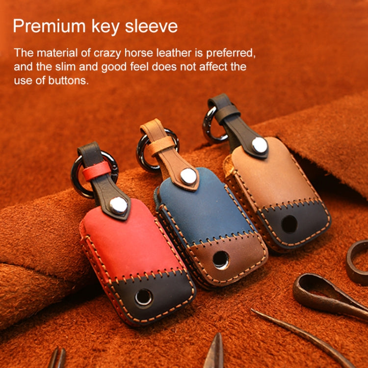 For Volkswagen Car Cowhide Leather Key Protective Cover Key Case, A Version(Red) - free shipping - PMC TechLife - Order now!