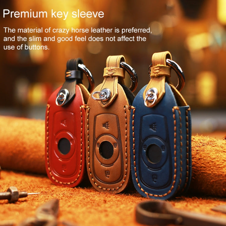 For Buick Car Cowhide Leather Key Protective Cover Key Case, Six Keys Version (Brown) - Car Key Cases by PMC TechLife | Online Shopping South Africa | PMC TechLife | Buy Now Pay Later Mobicred