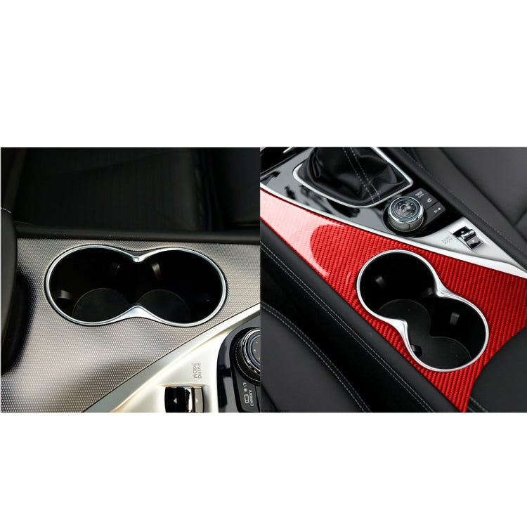 Car Carbon Fiber Water Cup Holder Panel Decorative Sticker for Infiniti Q50 2014-2020, Right Drive(Red) - Car Interior Mouldings by PMC Jewellery | Online Shopping South Africa | PMC Jewellery | Buy Now Pay Later Mobicred