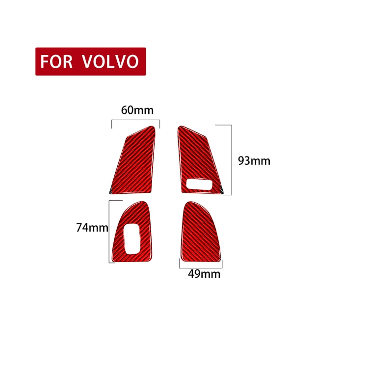 Car Window Lift Button C Decorative Sticker for Volvo V60 2010-2017, Right Drive (Red) - Car Interior Mouldings by PMC Jewellery | Online Shopping South Africa | PMC Jewellery | Buy Now Pay Later Mobicred