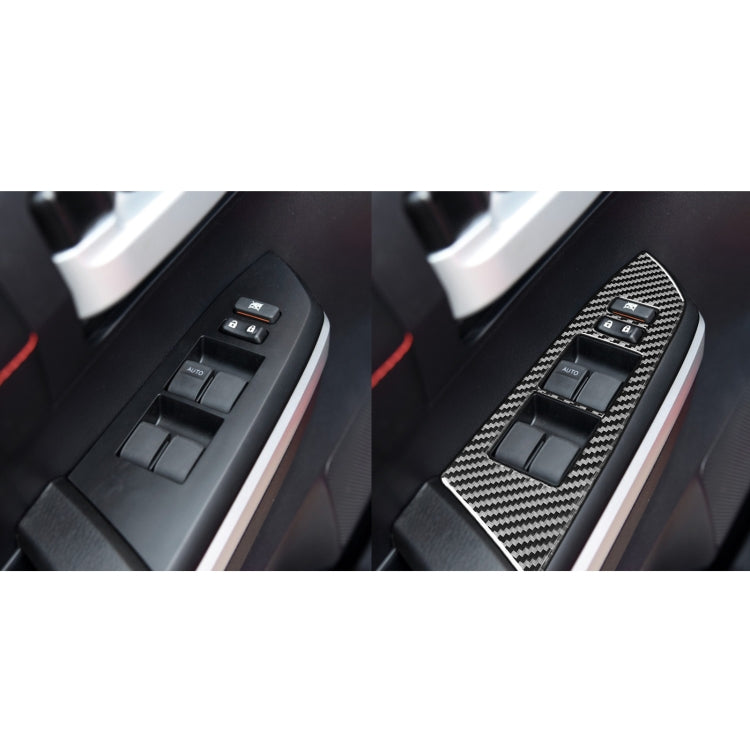 4 PCS / Set Carbon Fiber Car Glass Lift Switch Ring Decorative Sticker for Toyota Tundra 2014-2018, Left Driving - Car Interior Mouldings by PMC Jewellery | Online Shopping South Africa | PMC Jewellery | Buy Now Pay Later Mobicred