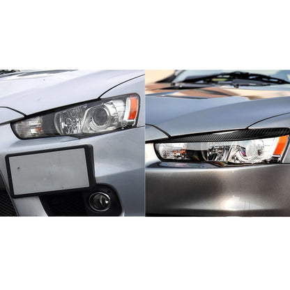 2 PCS / Set Carbon Fiber Car Lamp Eyebrow Decorative Sticker for Mitsubishi Lancer EVO 2008-2014, Drop Glue Version - Lamp Decoration by PMC Jewellery | Online Shopping South Africa | PMC Jewellery | Buy Now Pay Later Mobicred