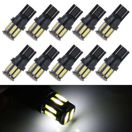 10pcs T10 DC12V / 0.96W / 0.08A Car Clearance Light 10LEDs SMD-7020 Lamp Beads (White Light) - Clearance Lights by PMC Jewellery | Online Shopping South Africa | PMC Jewellery | Buy Now Pay Later Mobicred