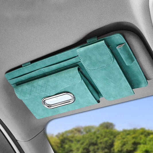 Car Sheepskin Leather Sun Visor Storage Clip (Mint Green) - Sunglasses & Glasses Clips by PMC Jewellery | Online Shopping South Africa | PMC Jewellery | Buy Now Pay Later Mobicred