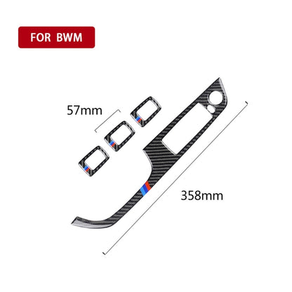 4 PCS Three Color Carbon Fiber Car Left Driving Lifting Panel Decorative Sticker without Folding for BMW E90 / 320i / 325i, Diameter: 35.8cm - Car Interior Mouldings by PMC Jewellery | Online Shopping South Africa | PMC Jewellery | Buy Now Pay Later Mobicred