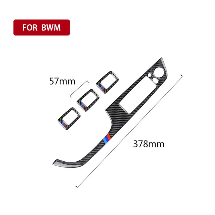 4 PCS Three Color Carbon Fiber Car Left Driving Lifting Panel Decorative Sticker with Folding for BMW E90 / 320i / 325i, Diameter: 37.8cm - Car Interior Mouldings by PMC Jewellery | Online Shopping South Africa | PMC Jewellery | Buy Now Pay Later Mobicred