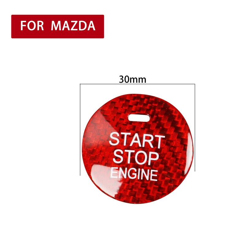 Car Carbon Fiber Engine Start Button Decorative Cover Trim for Mazda CX-8 (Red) - Decoration Rings by PMC Jewellery | Online Shopping South Africa | PMC Jewellery | Buy Now Pay Later Mobicred