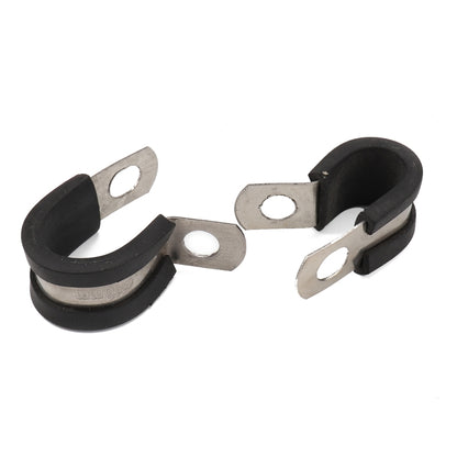 10 PCS Car Rubber Cushion Pipe Clamps Stainless Steel Clamps, Size: 1/4 inch (6mm) - Booster Cable & Clip by PMC Jewellery | Online Shopping South Africa | PMC Jewellery | Buy Now Pay Later Mobicred