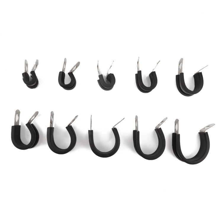 10 PCS Car Rubber Cushion Pipe Clamps Stainless Steel Clamps, Size: 5/8 inch (16mm) - Booster Cable & Clip by PMC Jewellery | Online Shopping South Africa | PMC Jewellery | Buy Now Pay Later Mobicred