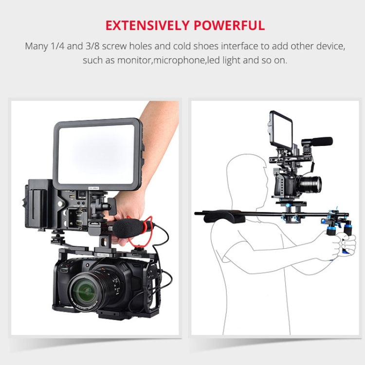 YELANGU C9-A YLG0911A Handle Video Camera Cage Stabilizer for DJI BMPCC 4K(Black) - free shipping - PMc TechLife - Order now!