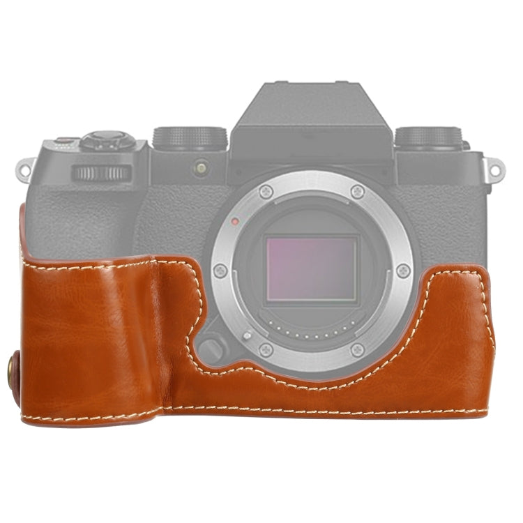 1/4 inch Thread PU Leather Camera Half Case Base for FUJIFILM X-S10 (Brown) - free shipping - PMC TechLife - Order now!