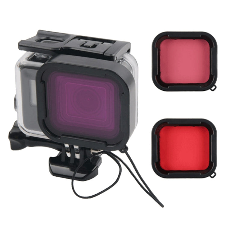 45m Waterproof Housing Protective Case + Touch Screen Back Cover for GoPro NEW HERO /HERO6 /5, with Buckle Basic Mount & Screw & (Purple, Red, Pink) Filters, No Need to Remove Lens (Transparent) - Waterproof Cases by PMC Jewellery | Online Shopping South Africa | PMC Jewellery | Buy Now Pay Later Mobicred