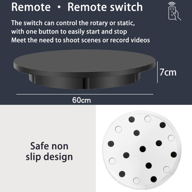 60cm Electric Rotating Display Stand Props Turntable, Load: 100kg, Plug-in Power, UK Plug(Black) -  by PMC TechLife | Online Shopping South Africa | PMC TechLife | Buy Now Pay Later Mobicred